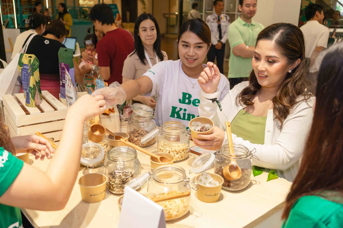 The store offers rows of herbal and food supplements and shelves filled with snacks and ingredients.